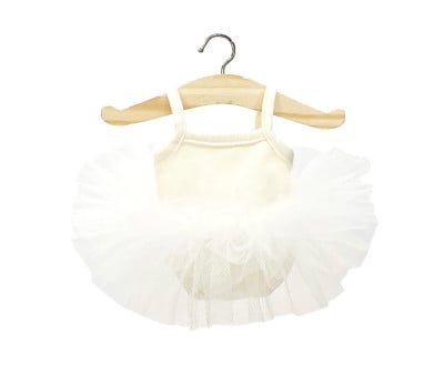 Tutu Célestine en Jersey Écru et Tulle Milk pour Poupée Gordis
