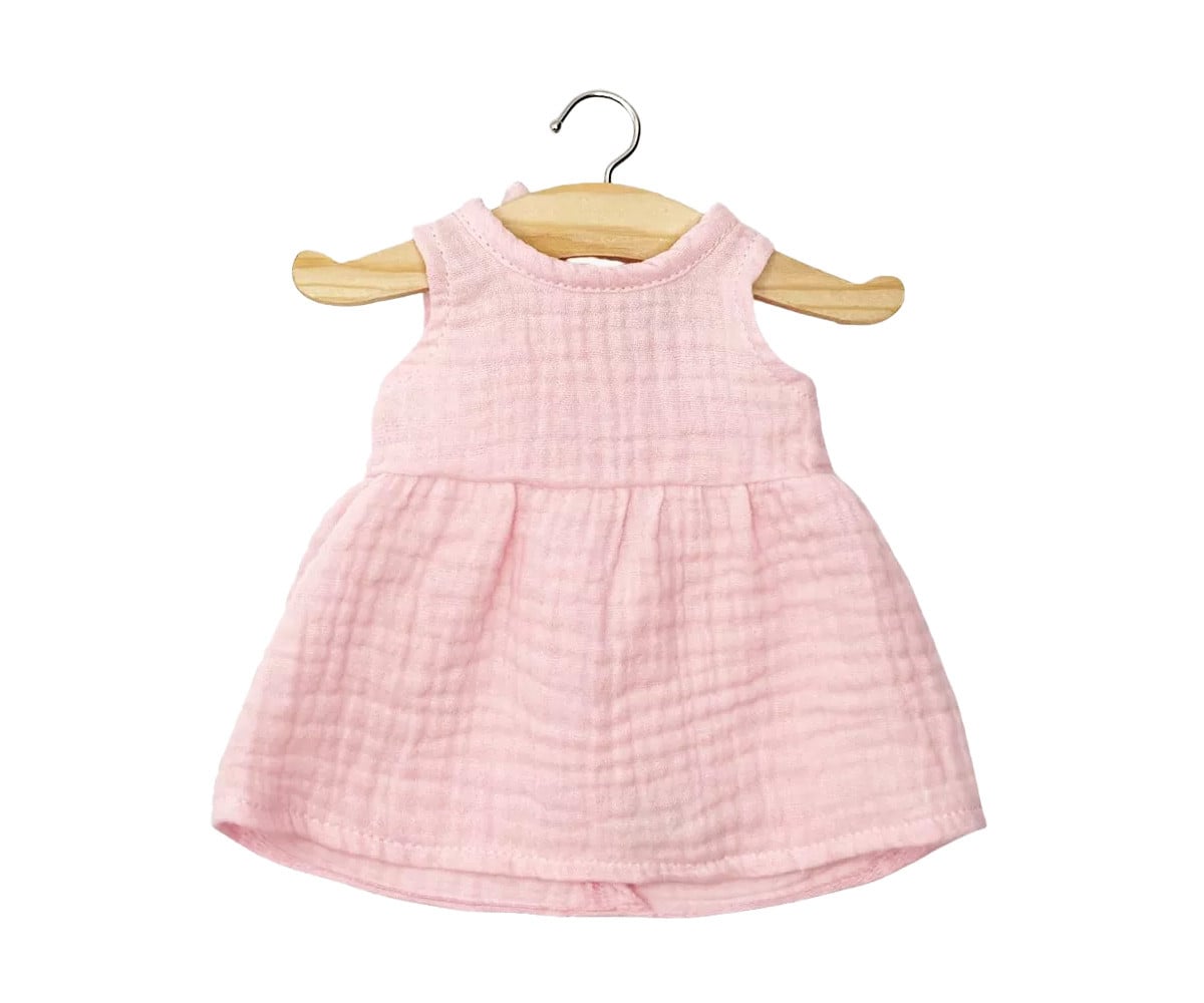 Robe Faustine sans Manches en Gaze de Coton Fraise pour Poupées Gordis et Cuties