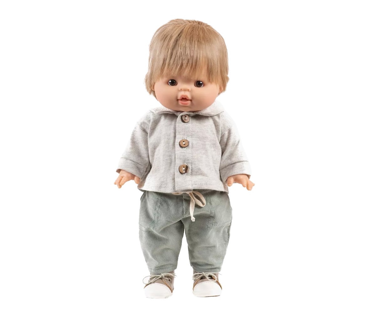 Ensemble Samy pour Poupée Gordis Top Écru et Pantalon Vert Sauge