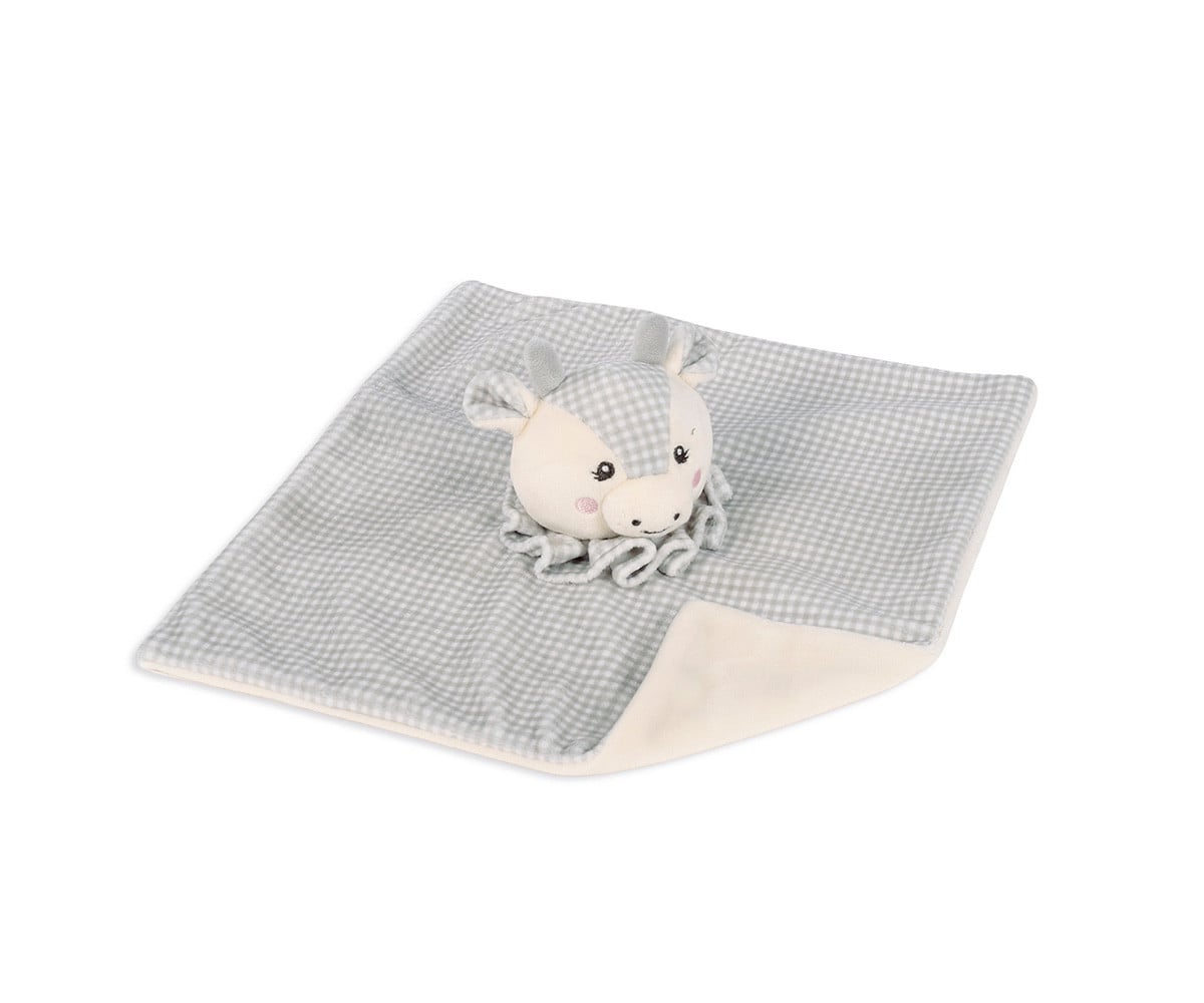 Doudou Vache Little Bloom Gris Personnalisable