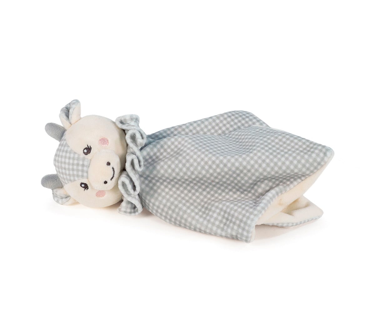 Doudou Vache Little Bloom Gris Personnalisable