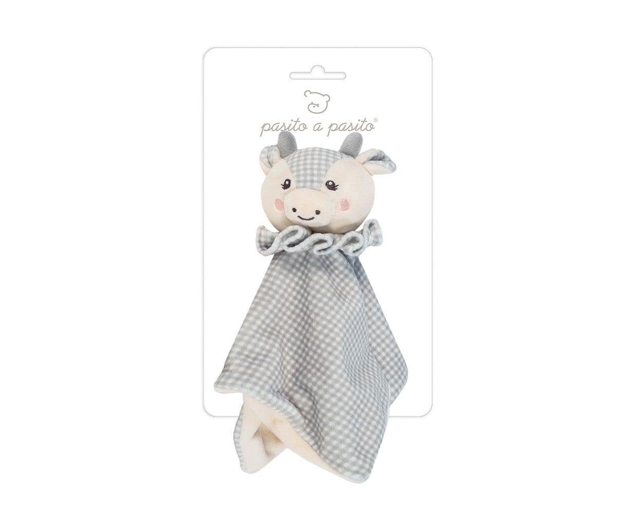 Doudou Vache Little Bloom Gris Personnalisable