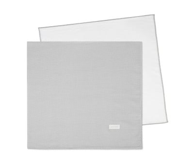 Set 2 Muselinas Little Bloom Vichy Gris 70x70 cm
