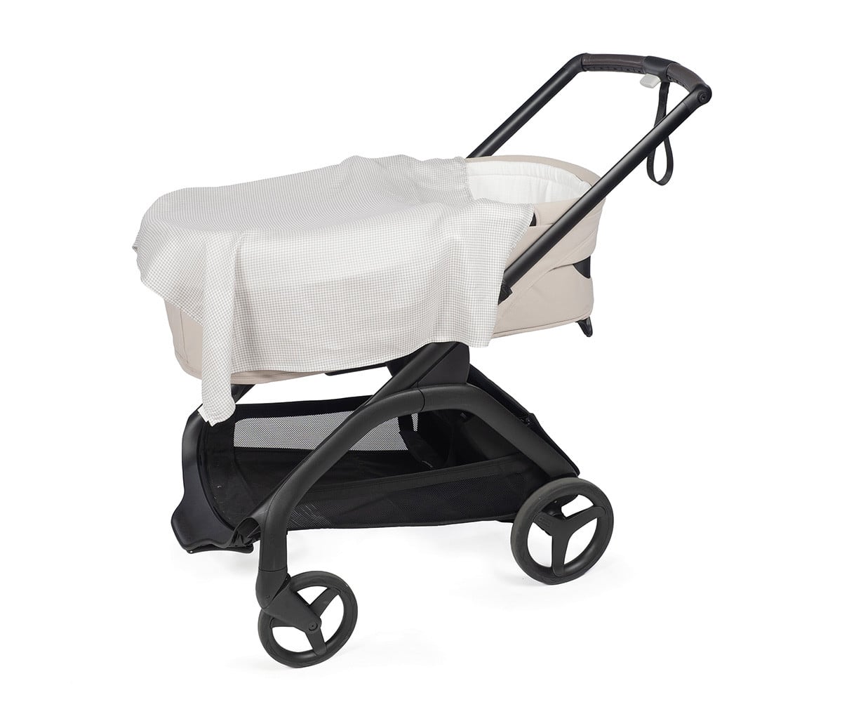 Lot de 2 Langes Little Bloom Vichy Gris 70 x 70 cm