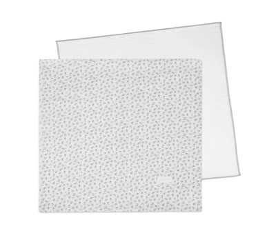 Set 2 Muselinas 70x70 cm Little Bloom Flor Gris