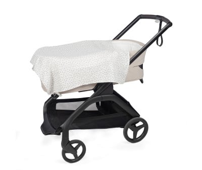 Lot de 2 Langes Little Bloom Fleurs Grises 70 x 70 cm
