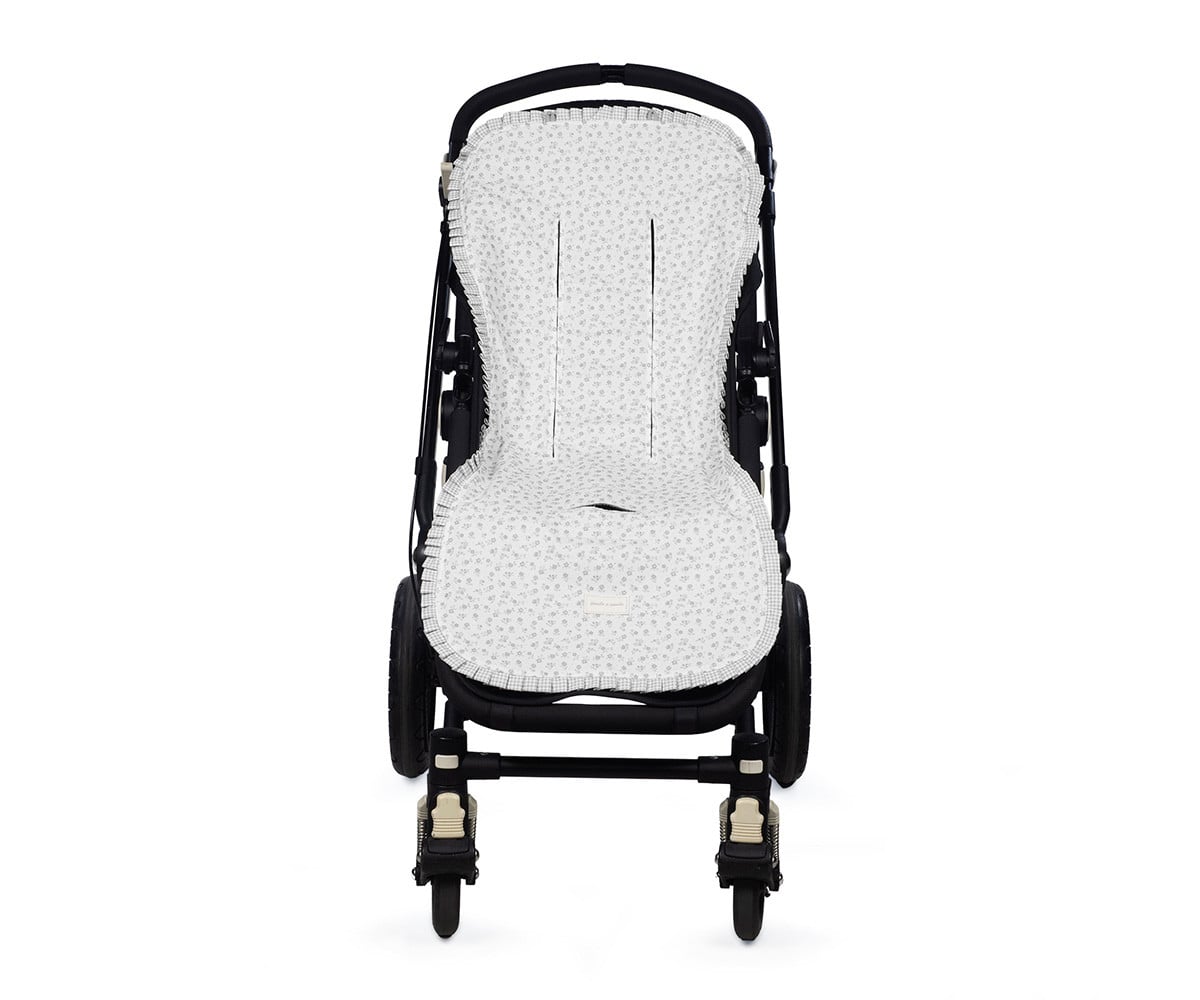 Colchonete de Carrinho Little Bloom Grey Flower