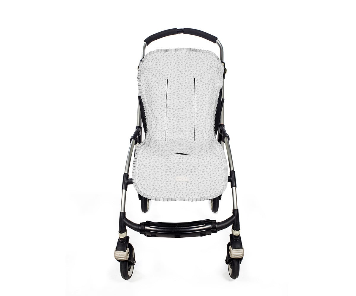 Colchonete de Carrinho Little Bloom Grey Flower