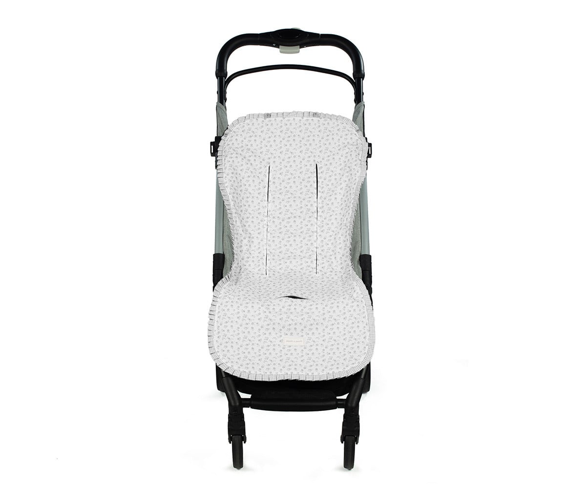 Colchonete de Carrinho Little Bloom Grey Flower