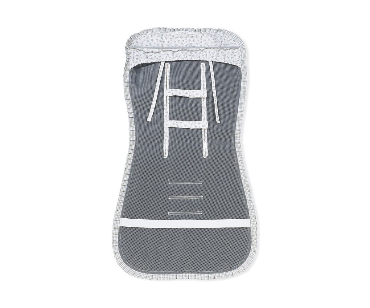 Colchonete de Carrinho Little Bloom Grey Flower
