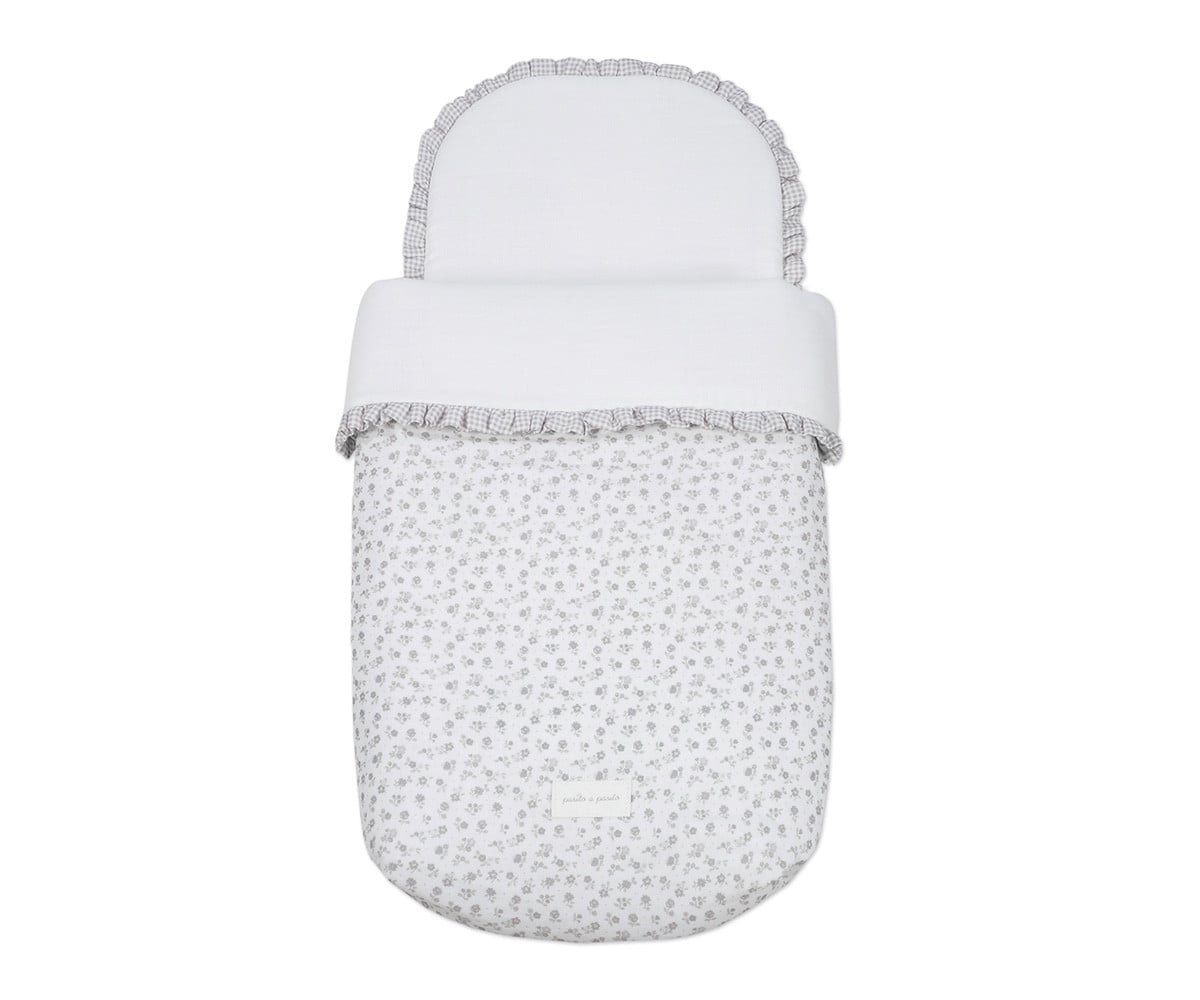 Sacco Navicella Little Bloom Flower Grey