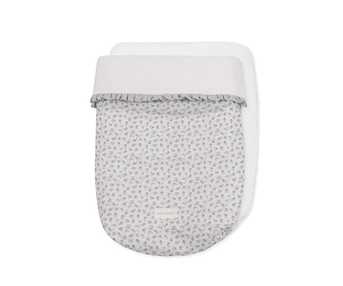Sacco Navicella Little Bloom Flower Grey