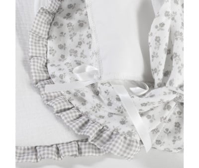 Sacco Navicella Little Bloom Flower Grey