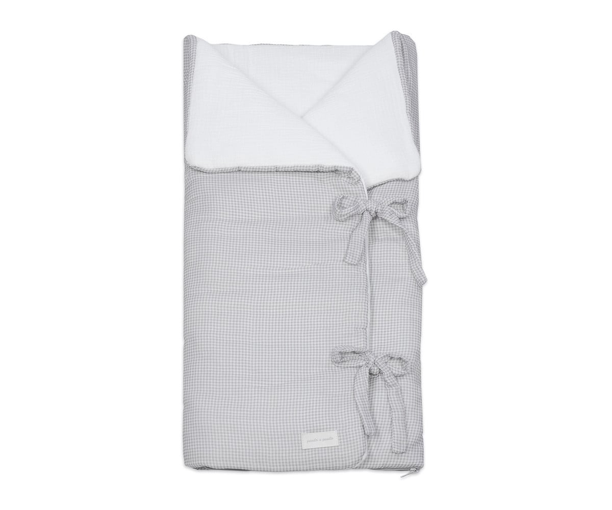 Couverture d\'Emmaillotage Little Bloom Vichy Gris