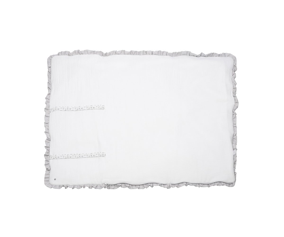 Couverture d\'Emmaillotage Little Bloom Fleurs Grises