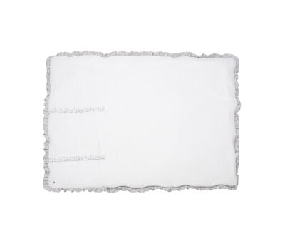 Couverture d\'Emmaillotage Little Bloom Fleurs Grises
