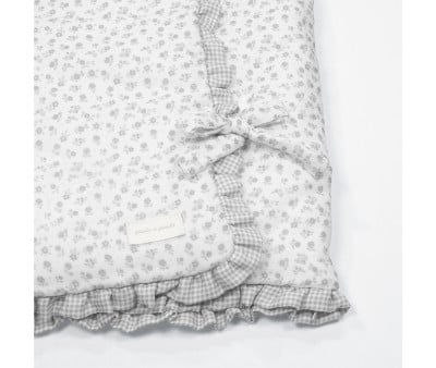 Couverture d\'Emmaillotage Little Bloom Fleurs Grises