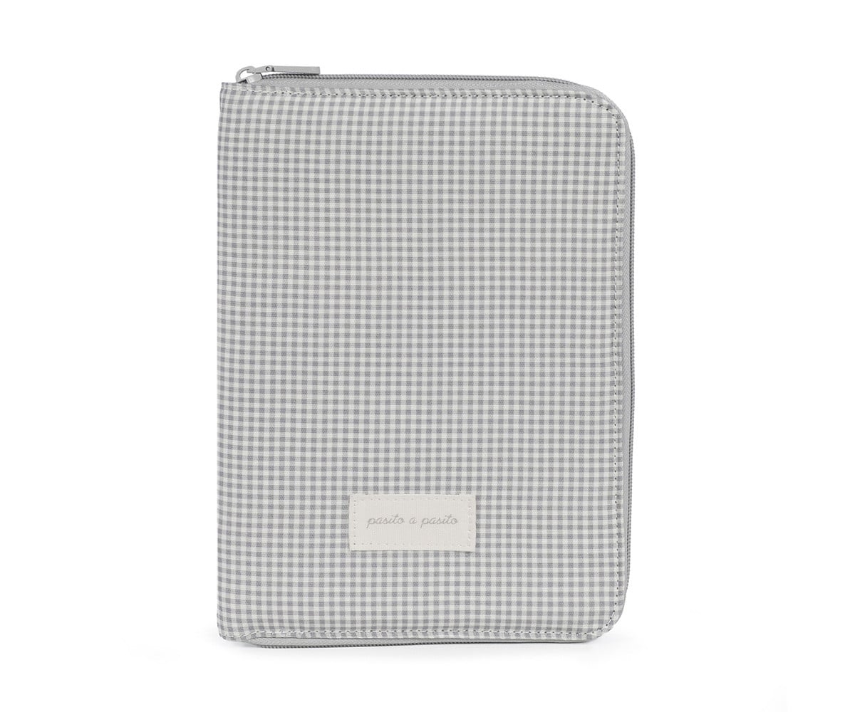 Porta Documenti Little Bloom Vichy Grey