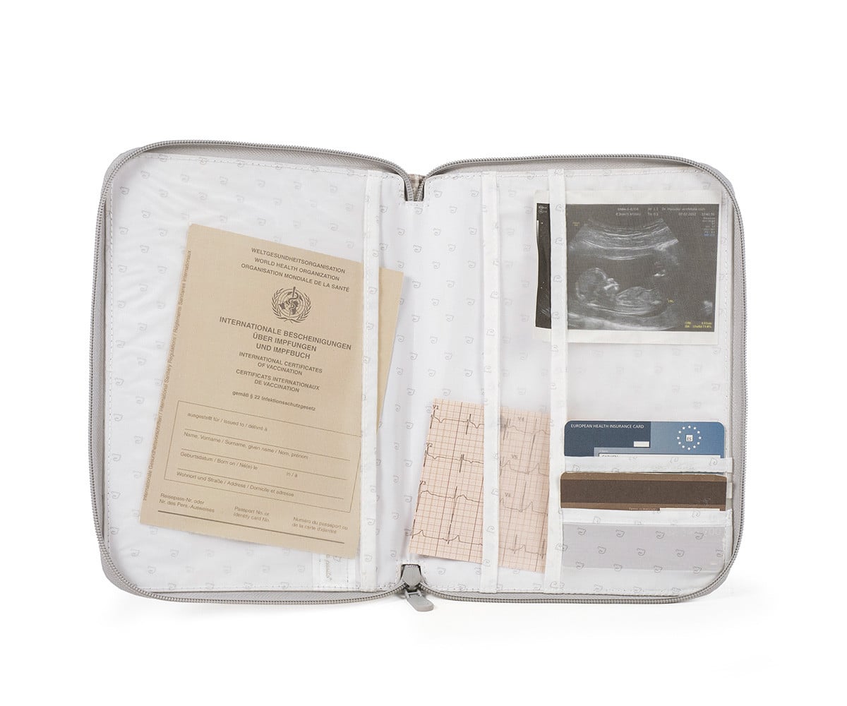 Porta Documenti Little Bloom Vichy Grey