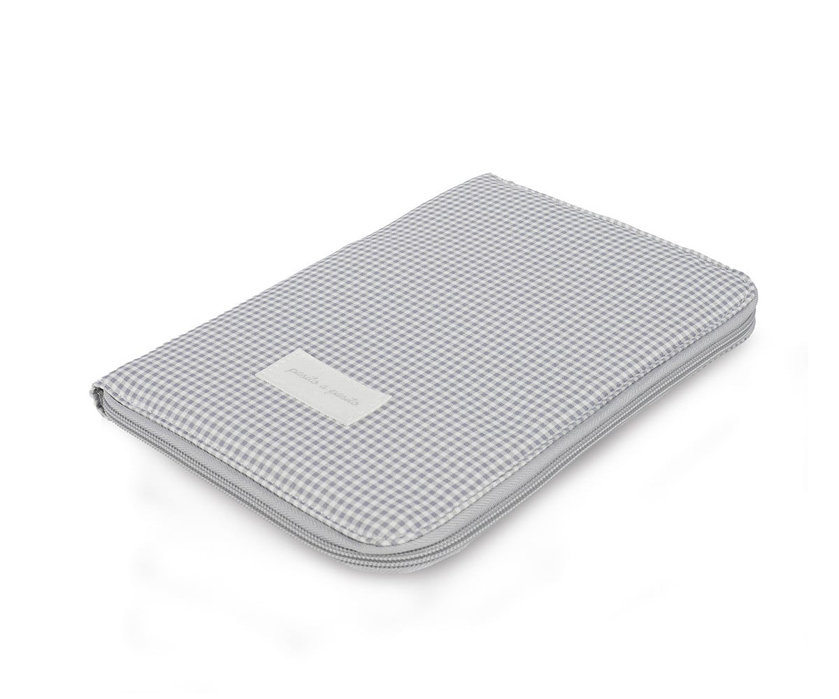 Porta Documenti Little Bloom Vichy Grey