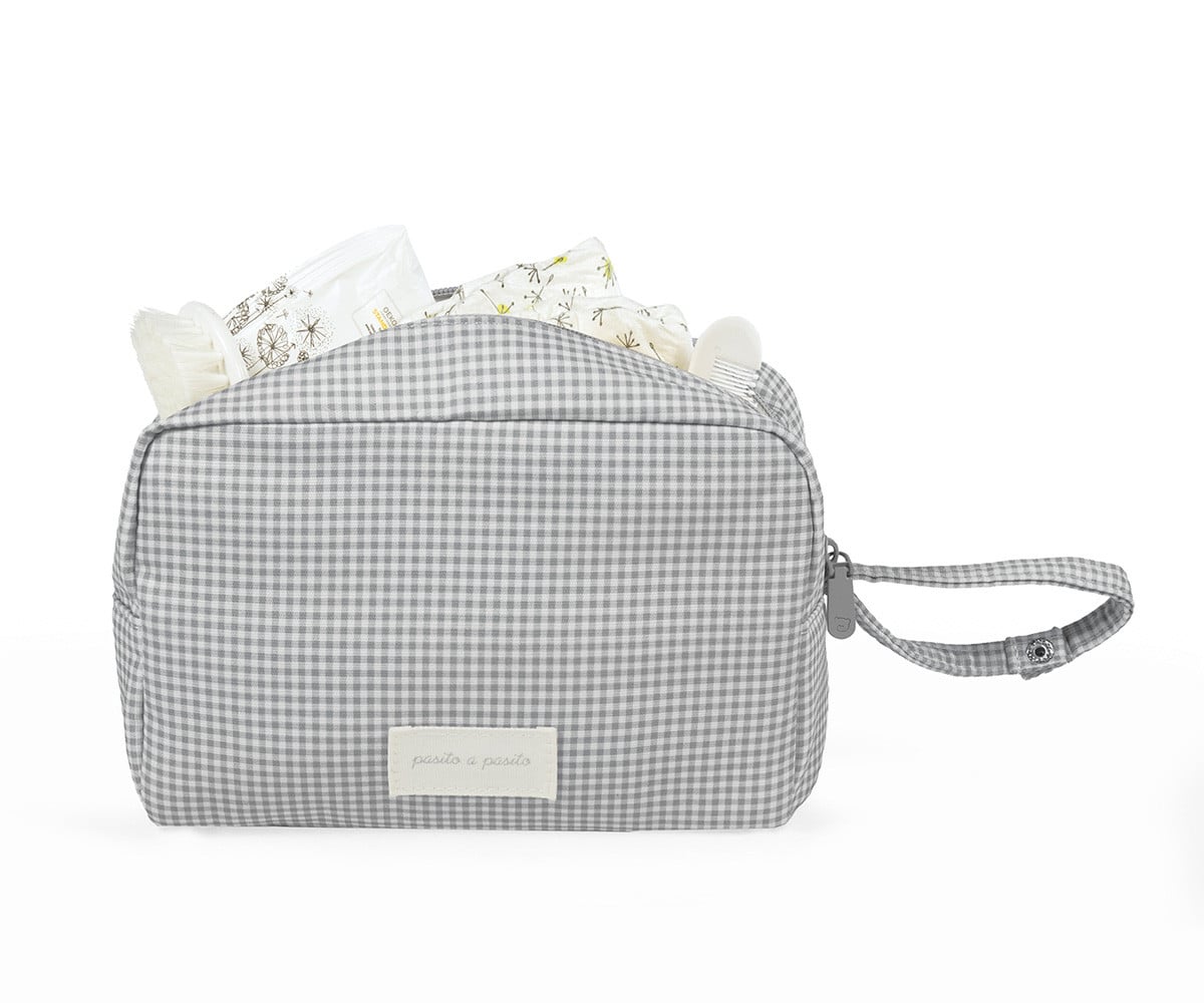 Trousse de Toilette Little Bloom Vichy Gris