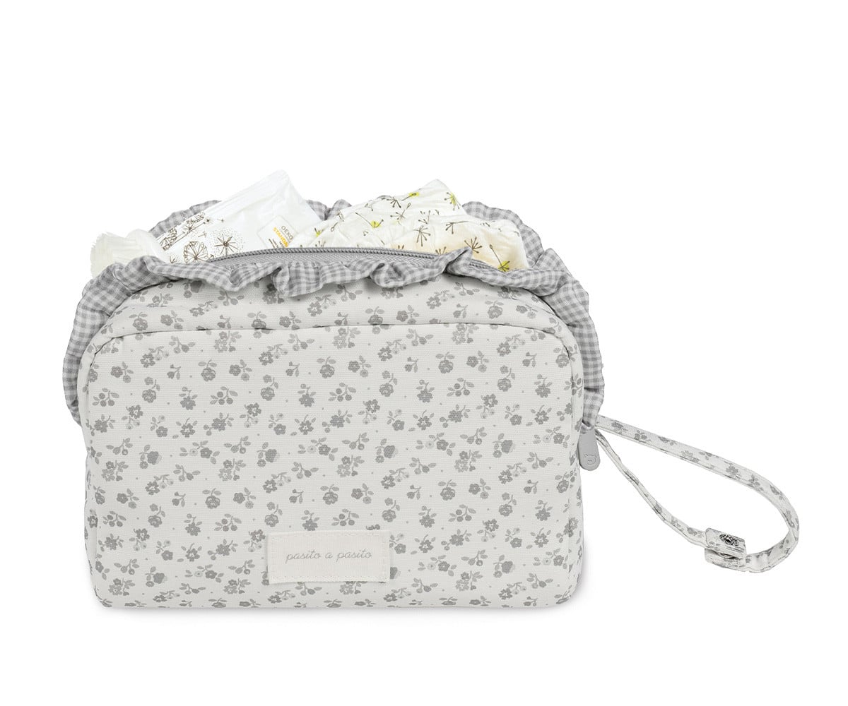 Neceser Little Bloom Flor Gris