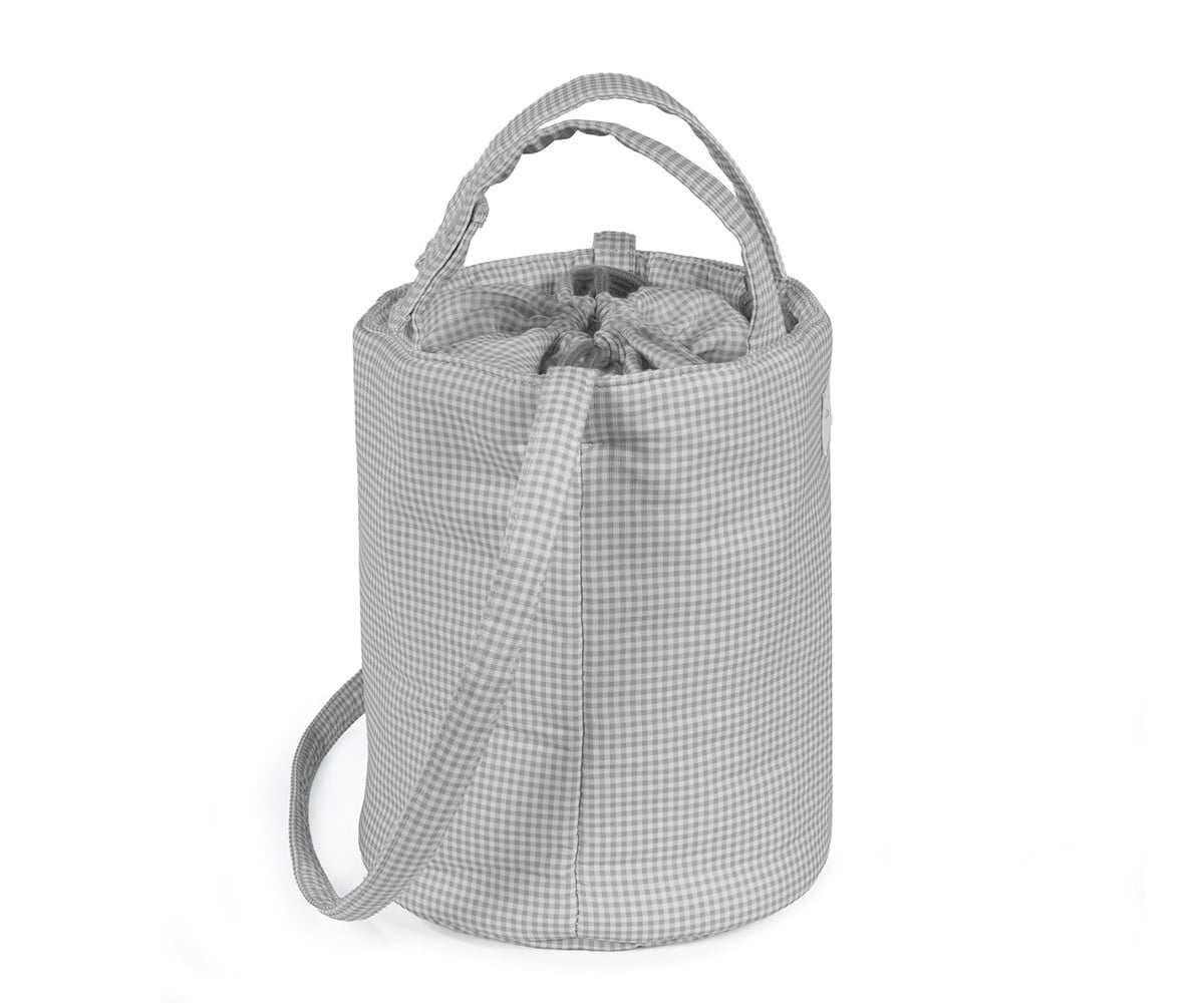 Bolsa Bucket Little Bloom Vichy Gris