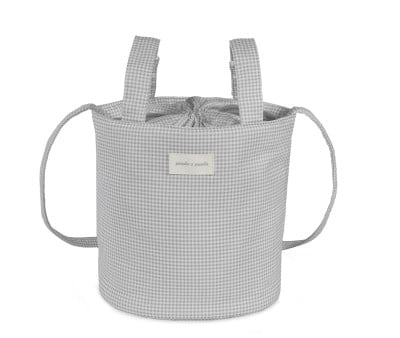 Bolsa Bucket Little Bloom Vichy Gris