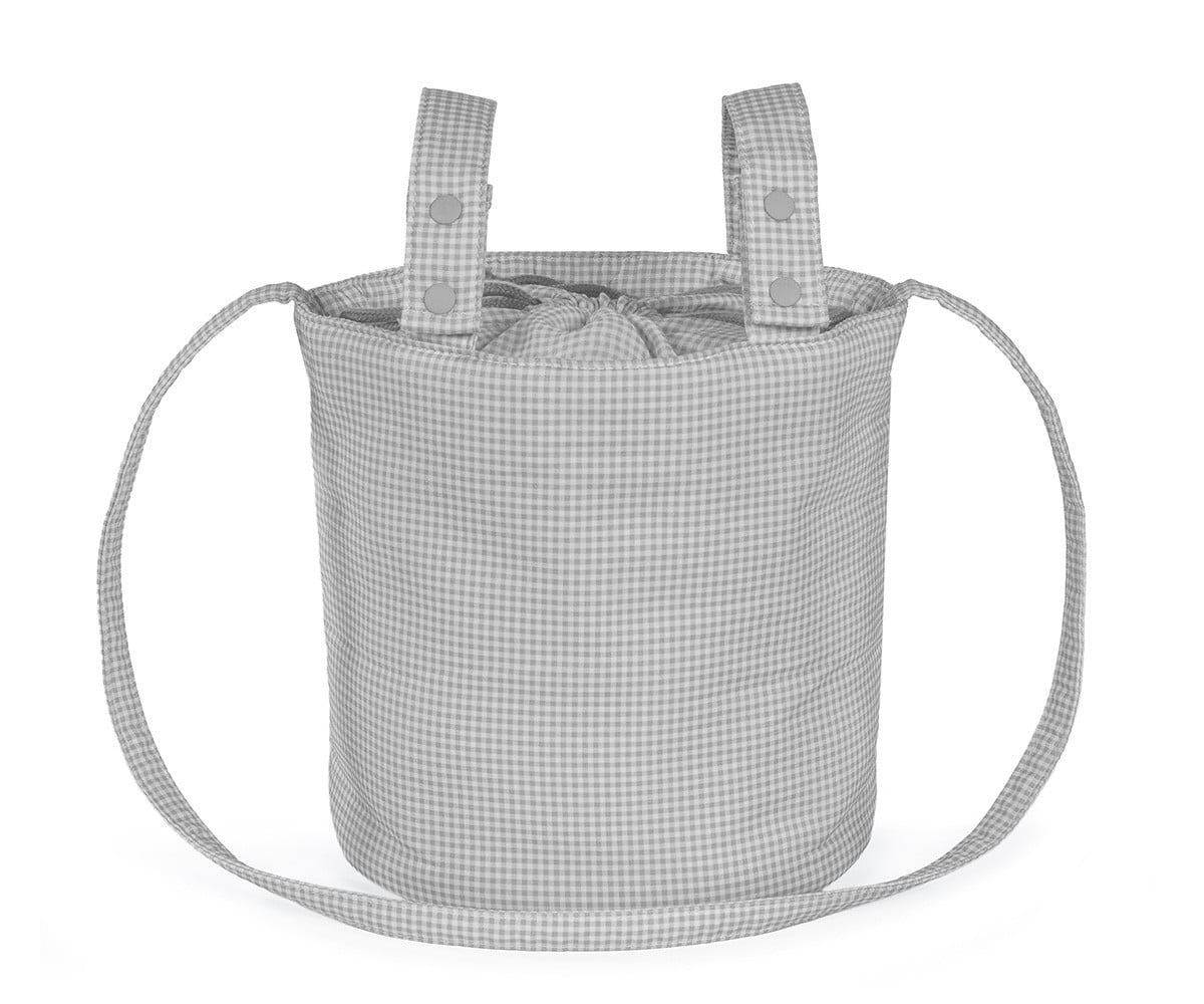 Bolsa Bucket Little Bloom Vichy Gris
