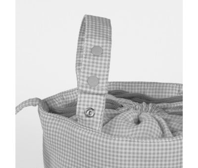 Bolsa Bucket Little Bloom Vichy Gris
