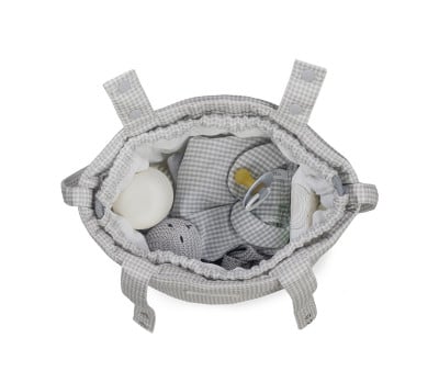 Bolsa Bucket Little Bloom Vichy Gris