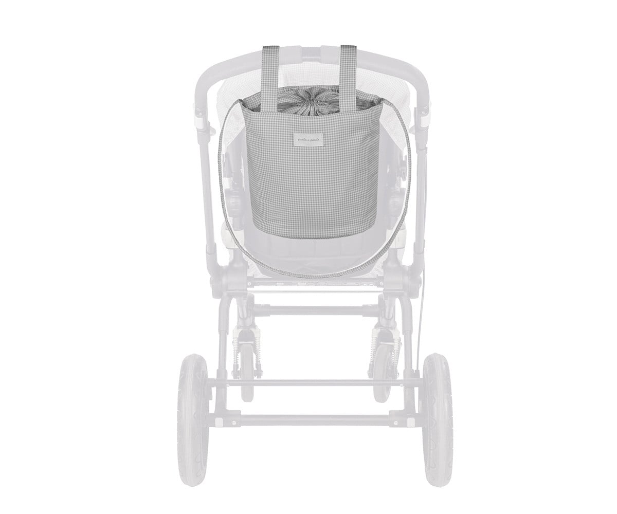 Bolsa Bucket Little Bloom Vichy Gris