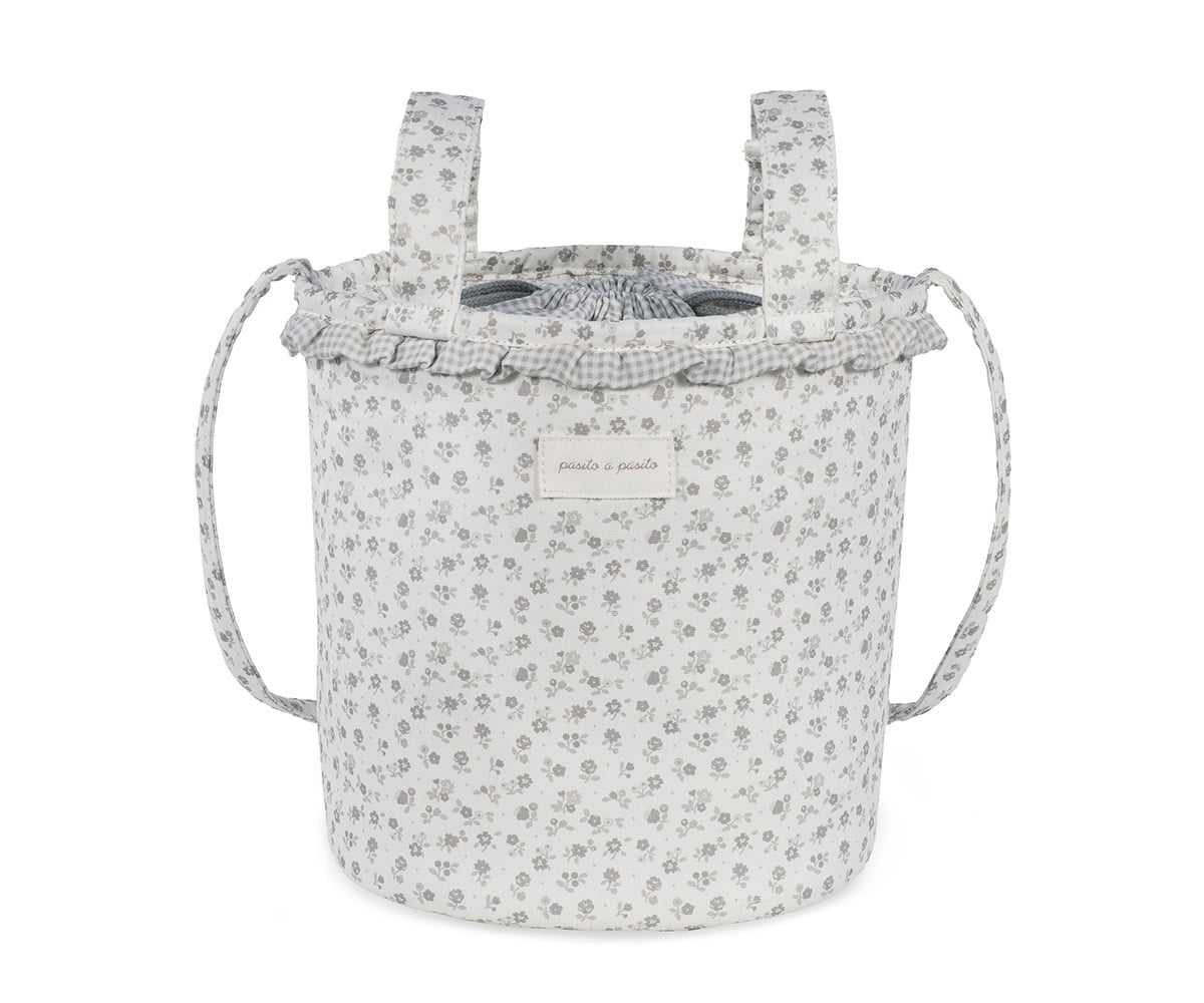 Sac Bucket Little Bloom Fleurs Grises