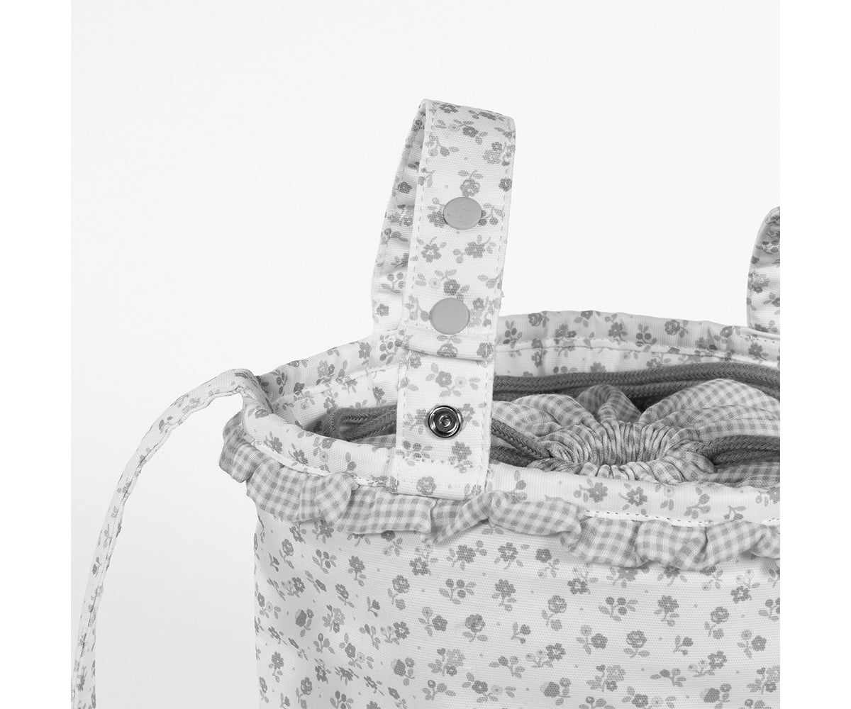 Sac Bucket Little Bloom Fleurs Grises