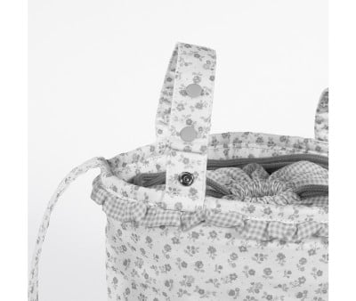Sac Bucket Little Bloom Fleurs Grises