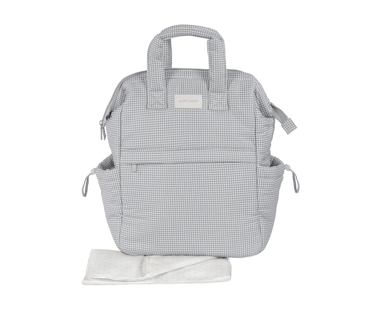Mochila Little Bloom Vichy Gris