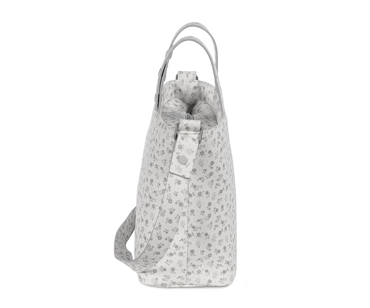 Sac Crossbody Similicuir Little Bloom Fleurs Grises