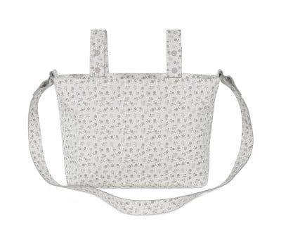 Sac Crossbody Similicuir Little Bloom Fleurs Grises