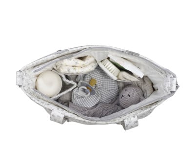 Sac Crossbody Similicuir Little Bloom Fleurs Grises
