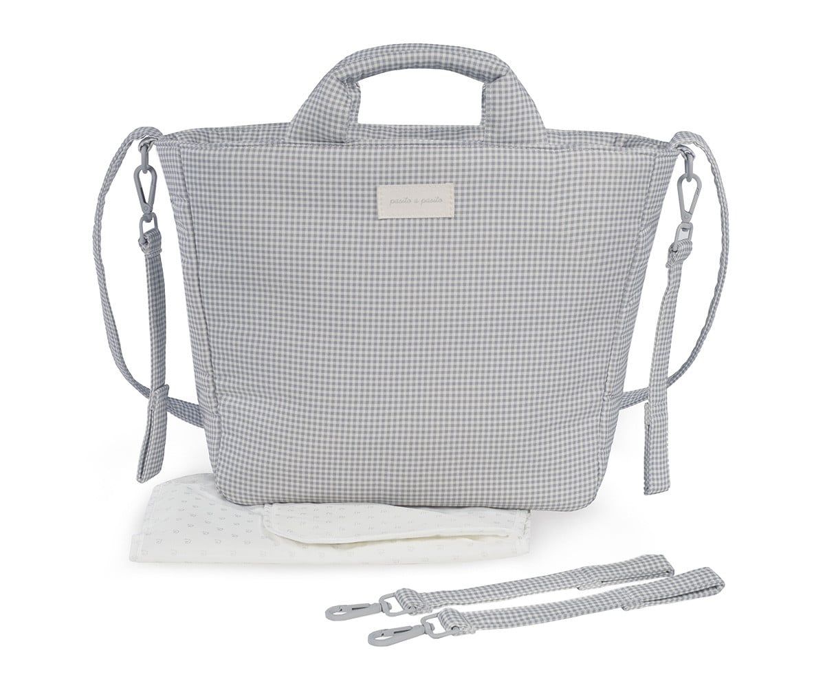 Sac à Langer Little Bloom Vichy Gris