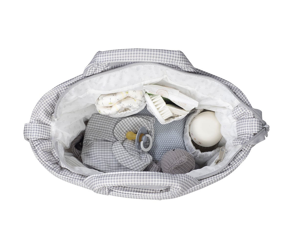 Sac à Langer Little Bloom Vichy Gris