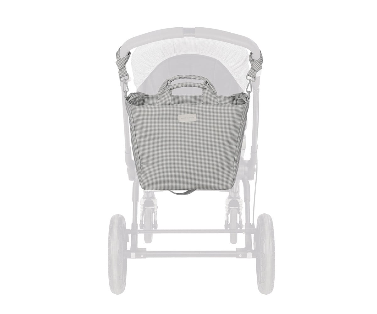 Sac à Langer Little Bloom Vichy Gris