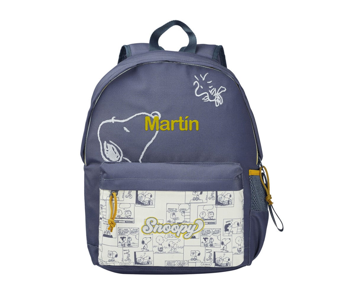 Mochila escolar adaptável Snoopy Car personalizável