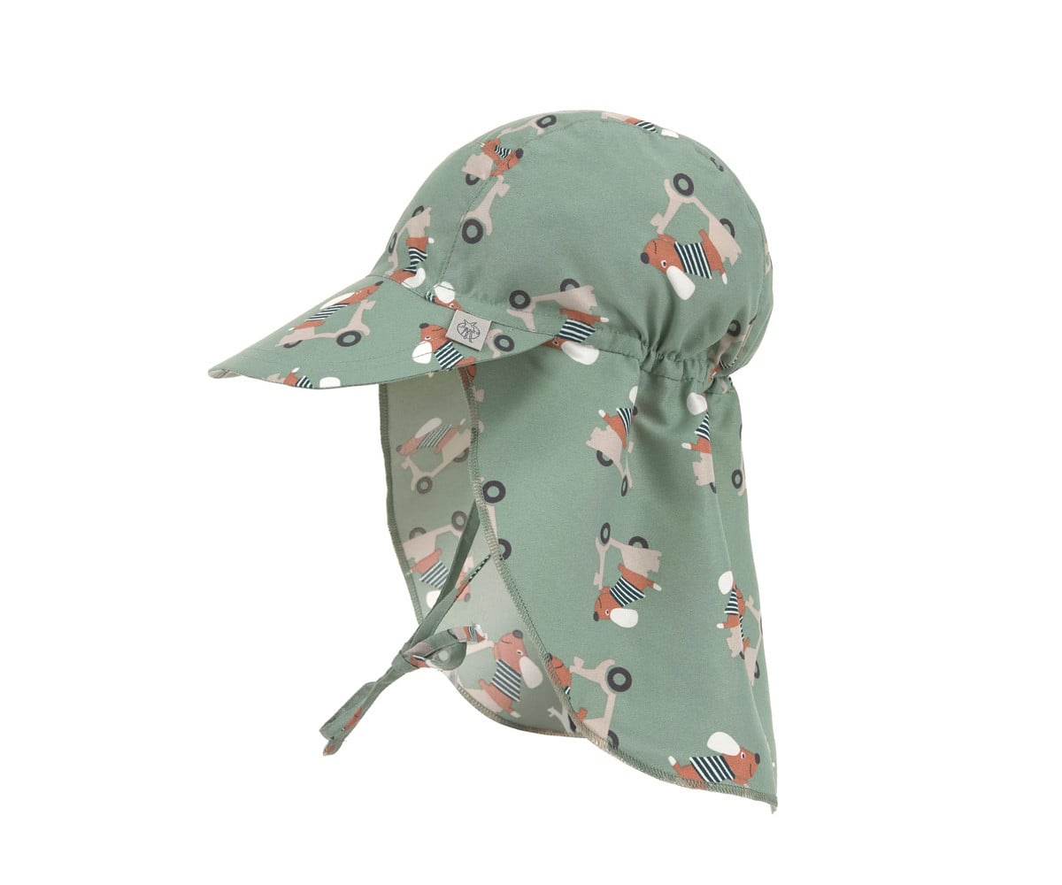Chapeau de Plage Anti UV Flap Scooter Dog Green