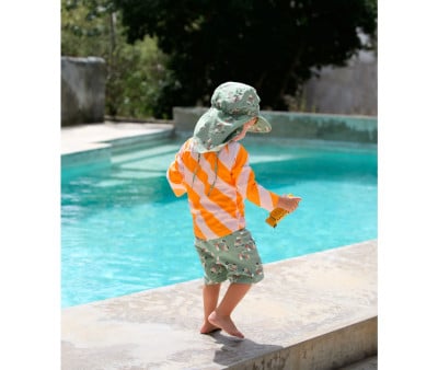 Chapeau de Plage Anti UV Flap Scooter Dog Green