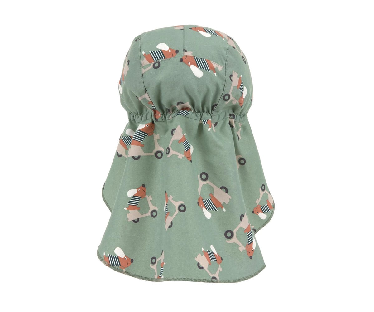 Chapeau de Plage Anti UV Flap Scooter Dog Green