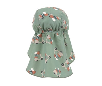 Chapeau de Plage Anti UV Flap Scooter Dog Green