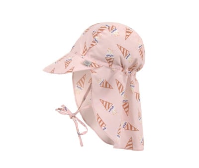 Chapeau de Plage Anti UV Flap Ice Cream Pale Pink