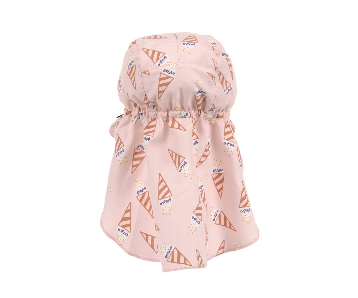 Chapeau de Plage Anti UV Flap Ice Cream Pale Pink