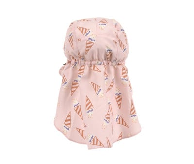 Chapeau de Plage Anti UV Flap Ice Cream Pale Pink